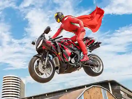 שפּיל Real Motorbike Super Hero Stunt 3D אָנליין
