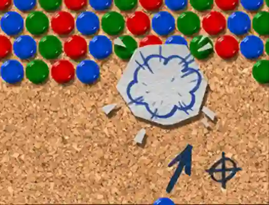 שפּיל Pinboard Bubble Shooter אָנליין