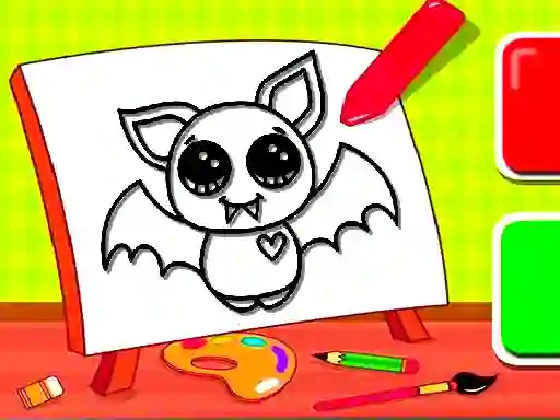 שפּיל Easy Kids Coloring Bat אָנליין