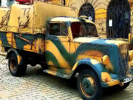 שפּיל Army Trucks Jigsaw אָנליין