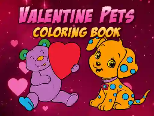 שפּיל Valentine Pets Coloring Book אָנליין