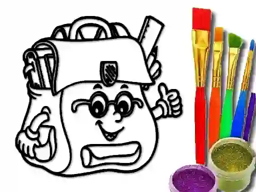 שפּיל Back To School: School Bag Coloring Book אָנליין