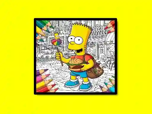 שפּיל Back To School Simpsons Coloring Book אָנליין