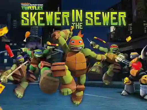 שפּיל Teenage Mutant Ninja Turtles: Skewer in the Sewer אָנליין