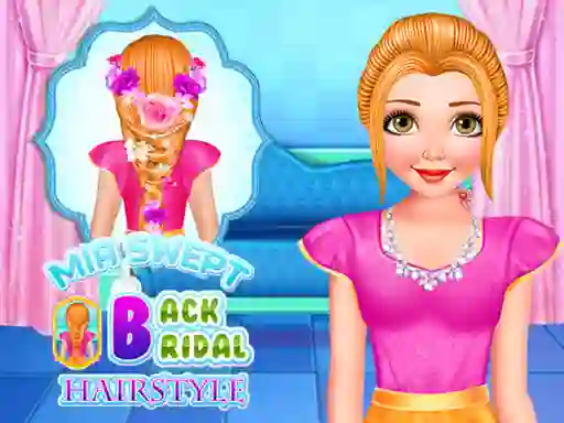 שפּיל Mia Swept Back Bridal Hairstyle אָנליין