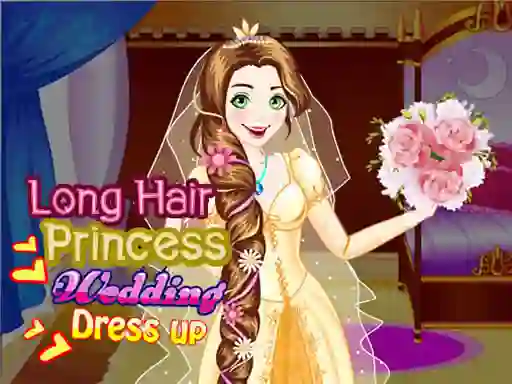 שפּיל Long Hair Princess Wedding Dress up אָנליין
