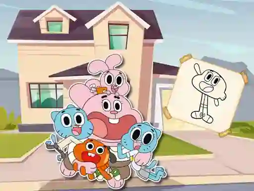 שפּיל World Of Gumball Coloring Game אָנליין