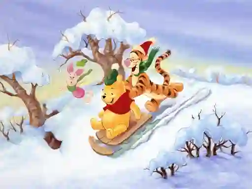 שפּיל Winnie the Pooh Christmas Jigsaw Puzzle 2 אָנליין