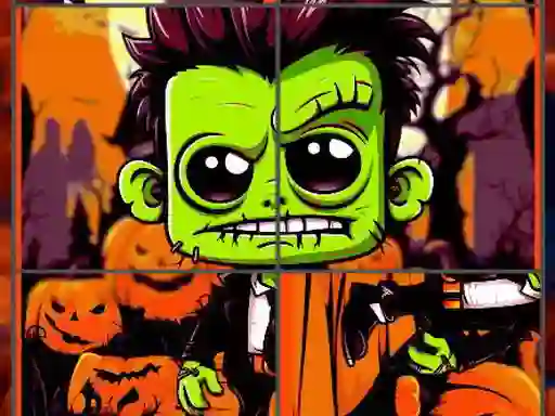 שפּיל Franky & Vampire Halloween Puzzle אָנליין