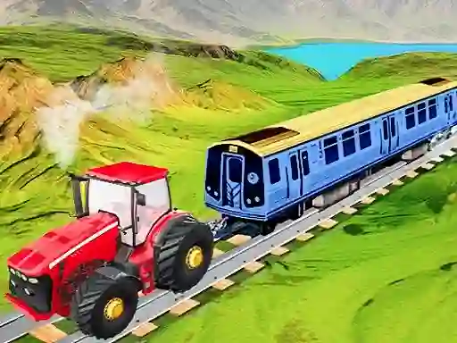 שפּיל Chain Tractor Train Towing Game 3D אָנליין