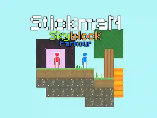 שפּיל Stickman Skyblock Parkour אָנליין