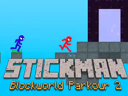 שפּיל Stickman Blockworld Parkour 2 אָנליין