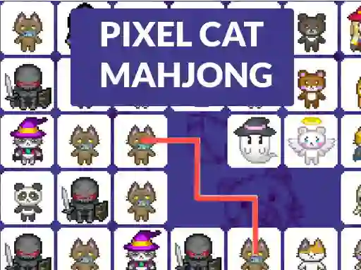 שפּיל Pixel cat mahjong אָנליין