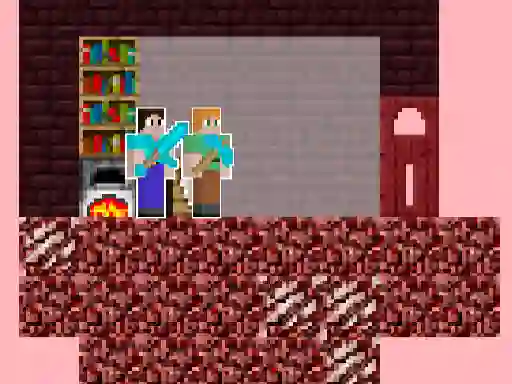 שפּיל Alex and Steve Nether אָנליין